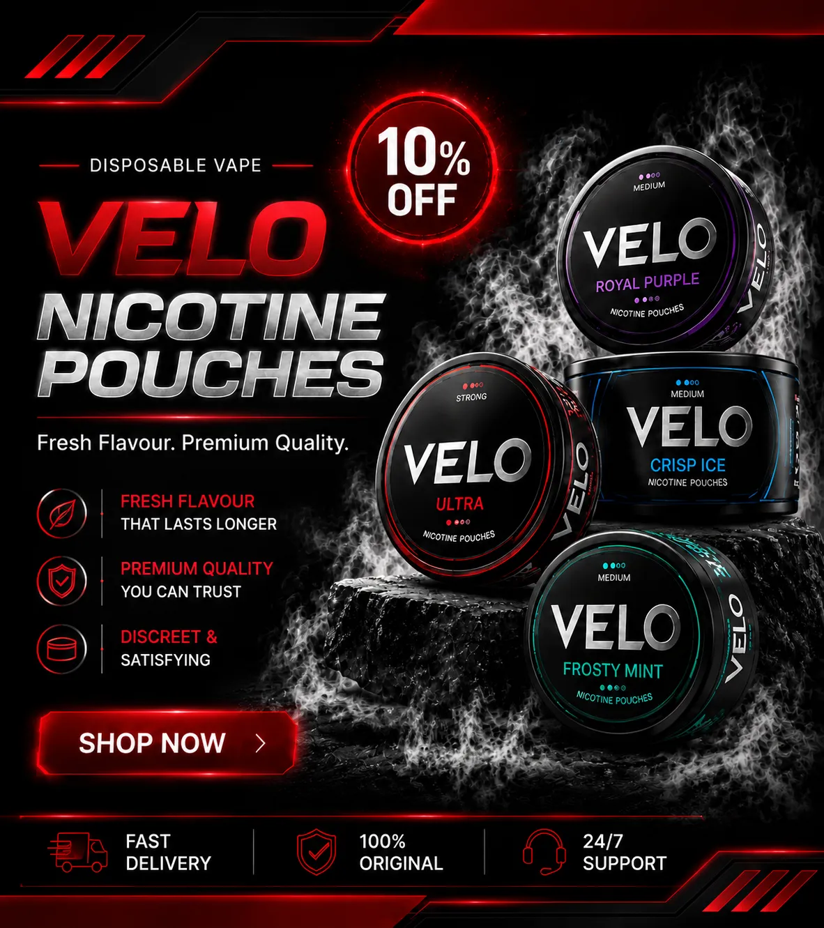Velo Nicotine Pouches Banner Mobile