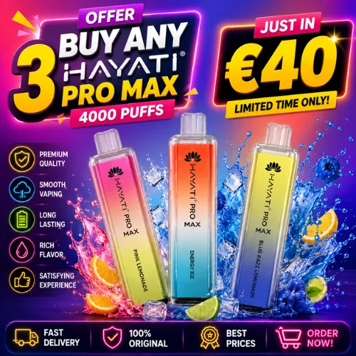 Offer Buy Any 3 Hayati Pro Max 4000 Puffs | Just in €40